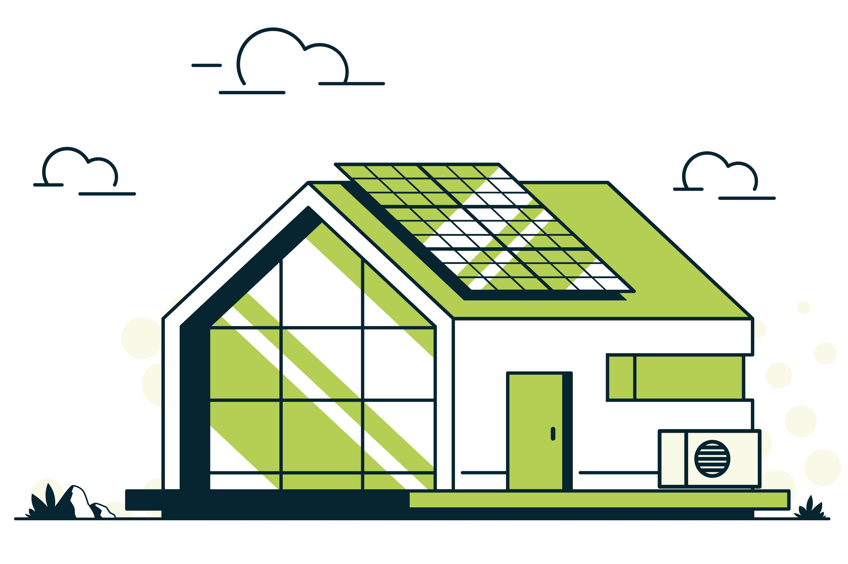 Haus mit Photovoltaikanlage und Wärmepumpe - heimWatt